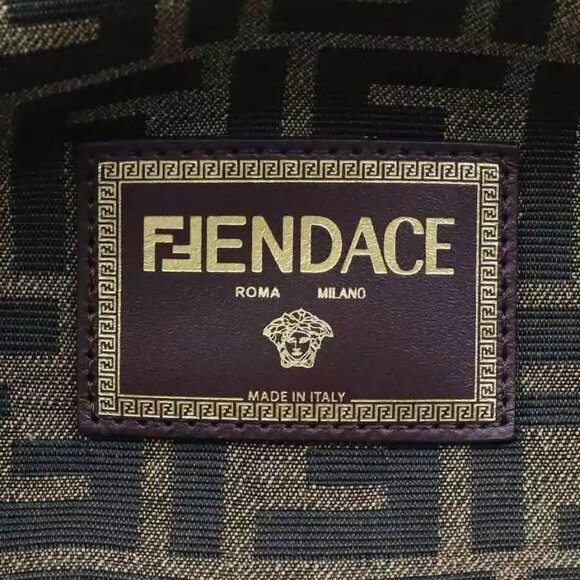 Auth FENDI FENDACE First Medium Shoulder Bag Light Beige/Yellow Canvas - Picture 5 of 16